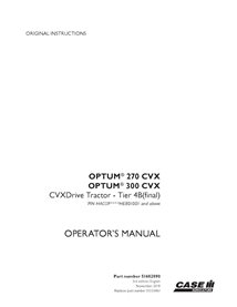 CASE-51682890-OM-EN Manual do operador do trator Case Optum 270 CVX, 300 CVX CVXDrive Tier 4B, PIN HACOP******801001 - PDF (5...