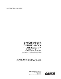 CASE-91802310-OM-EN Manuel d'utilisation du tracteur Case Optum 270 CVX, 300 CVX AFS Connect CVXDrive Tier 4B, PIN DBDPT****M...