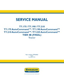New Holland T7.175 / T7.190 / T7.210 / T.225 AutoCommand tractor service manual - New Holland Agriculture manuals - NH-47936463