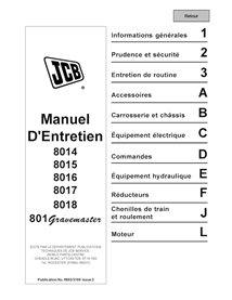 JCB-9803-3106-FR Manuel d'entretien PDF pour mini-pelle Case 8014, 8015, 8016, 8017, 8018, 801 Fravemaster FR (9803/3106)