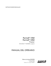 CASE-90442760-OM-ES Manual del operador del tractor Case FARMALL 110U, 120U PIN HLRFU1***HLP00001 en formato PDF ES (90442760)