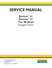 Manual de servicio del tractor compacto New Holland Boomer 41/47 - Agricultura de Nueva Holanda manuales - NH-47941902