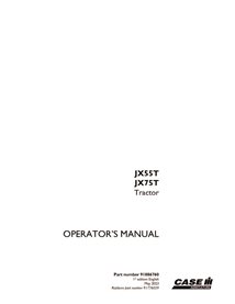 CASE-91886760-OM-EN Manual do operador do trator Case JX55T, JX75T em PDF (91886760)