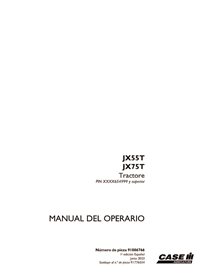 CASE-91886766-OM-ES Manual del operador del tractor Case JX55T, JX75T PIN XXXX654999 (PDF) ES (91886766)