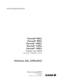 CASE-92667777-OM-ES Case Farmall 80CL, 90CLm 100CL, 110CL, 120CL tractor pdf operator's manual ES (92667777)