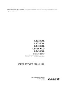 CASE-92243548-OM-EN Manual do operador da enfardadeira Case LB324XL, LB334XL, LB424XL, LB424XLD, LB434XL em PDF (92243548)
