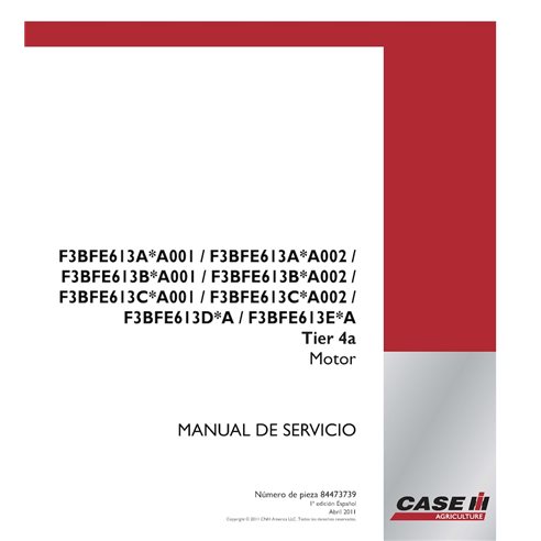 CASE-84473739-SM-ES Manuel d'entretien PDF du moteur Case F3BFE613 série Tier 4a ES (84473739)