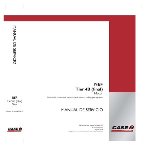 Case CNH NEF F4DFE, F4HFE series Tier 4B (final) and Stage IV engine pdf service manual ES (47606110)