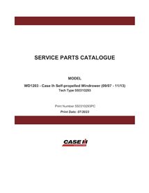 CASE-550310293-PC-EN Case WD1203 windrower pdf parts catalog (550310293PC)