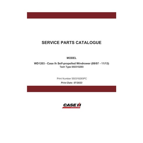 CASE-550310293-PC-EN Catalogue de pièces détachées pour andaineur Case WD1203 (pdf) (550310293PC)