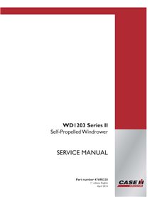 CASE-47698330-SM-EN Manual de servicio en PDF de la segadora hileradora Case WD1203 Serie II (47698330)