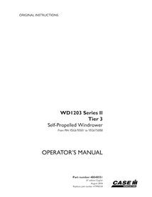 CASE-48048551-OM-EN Manual del operador de la segadora hileradora Case WD1203 Serie II PIN YDG670501 a YEG675000 (PDF) (48048...