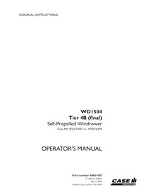 CASE-48001007-OM-EN Case WD1504 Tier 4b PIN YEG675001 to YFG676499 windrower pdf operator's manual (48001007)