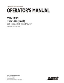 CASE-90439794-OM-EN Case WD1504 Tier 4b PIN YKG679001- windrower pdf operator's manual (90439794)