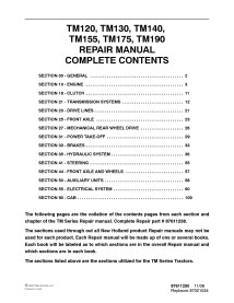 Manual de reparo de trator New Holland TM120 / TM130 / TM140 / TM155 / TM175 / TM190 - New Holland Agriculture manuais