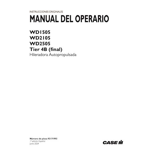 CASE-92171993-OM-ES Manual do operador da enfardadeira Case WD1505, WD2105, WD2505 em PDF ES (92171993)