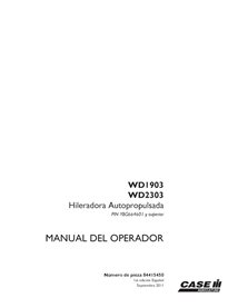 CASE-84415450-OM-ES Manual del operador de la segadora hileradora Case WD1903, WD2303 PIN YBG664601 (PDF) ES (84415450)