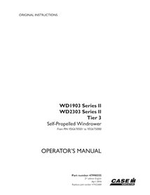 CASE-47998555-OM-EN Manual do operador em PDF da enfardadeira Case WD1903, WD2303 Série II PIN YDG670501 a YEG675000 (47998555)