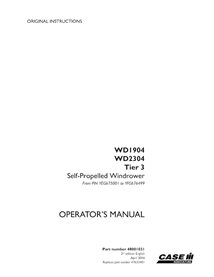 CASE-48001031-OM-EN Case WD1904, WD2304 PIN YEG675001 to YFG676499 windrower pdf operator's manual (48001031)