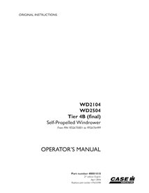 CASE-48001010-OM-EN Manual do operador da enfardadeira Case WD2104, WD2504 PIN YEG675001 a YFG676499 em PDF (48001010)