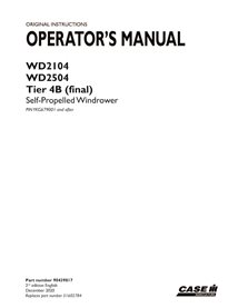 CASE-90439817-OM-EN Manual do operador da enfardadeira Case WD2104, WD2504 PIN YKG679001 em PDF (90439817)