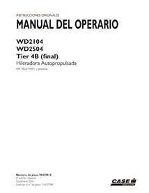 CASE-90439815-OM-ES Manuel d'utilisation PDF de l'andaineuse Case WD2104, WD2504 PIN YKG679001 (90439815)