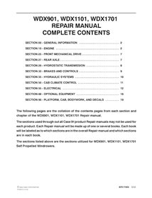 CASE-86630611-SM-EN Manual de servicio en PDF de las segadoras hileradoras Case WDX901, WDX1101 y WDX1701 (86630611)