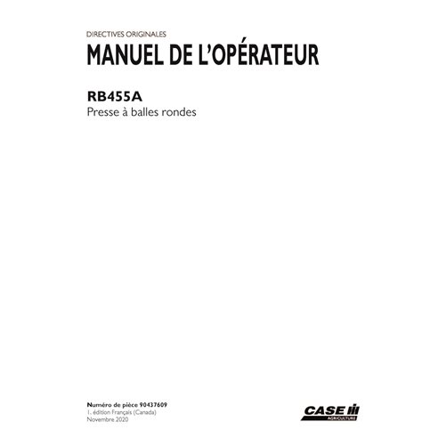 CASE-90437609-OM-FR Case RB455A baler pdf operator's manual ES (90437609)