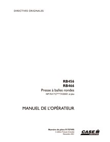 CASE-91757495-OM-FR Manuel d'utilisation de la presse à balles Case RB456, RB466 PIN 7430001 (PDF) FR (91757495)