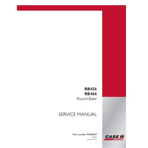 CASE-91805567-SM-EN Manual de serviço em PDF da enfardadeira Case RB456, RB466 (91805567)