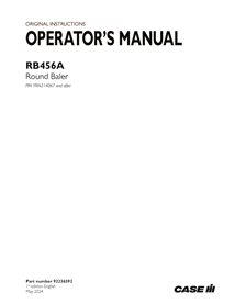 CASE-92236592-OM-EN Manual do operador da enfardadeira Case RB456A PIN YRN214067 em PDF (92236592)