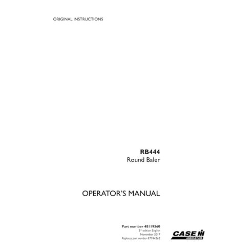 CASE-48119560-OM-EN Case RB444 baler pdf operator's manual (48119560)