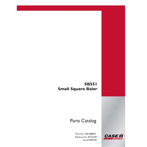 CASE-47815886PC-EN Catalogue de pièces détachées pour presse à balles Case SB551 (pdf) (47815886PC)