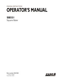CASE-90437681-OM-EN Manuel d'utilisation de la presse à balles Case SB551 (pdf) (90437681)