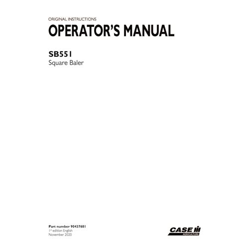 CASE-90437681-OM-EN Manual del operador de la empacadora Case SB551 (PDF) (90437681)