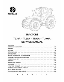 Manual de servicio del tractor New Holland TL70A / TL80A / TL90A / TL100A - Agricultura de Nueva Holanda manuales - NH-603545...