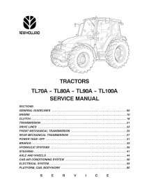 Manual de serviço do trator New Holland TL70A / TL80A / TL90A / TL100A - New Holland Agricultura manuais - NH-6035451100