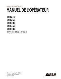 CASE-90439864-OM-FR Manuel d'utilisation PDF de l'en-tête Draper Case DH213, DH253, DH303, DH363, DH403 FR (90439864)