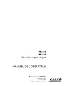 CASE-84309724-OM-FR Case RD162, RD182 disc header pdf operator's manual FR (84309724)