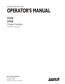 CASE-90436123-OM-EN Case 3152, 3162 PIN YKH052100- draper header pdf operator's manual (90436123)
