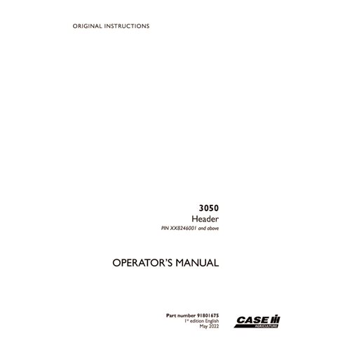 CASE-91801675-OM-EN Boîtier 3050 PIN XX8246001 - Manuel d'utilisation PDF d'en-tête (91801675)
