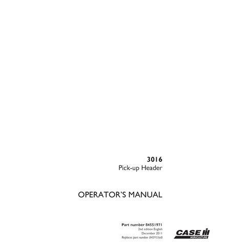 CASE-84551971-OM-EN Boîtier 3016 PIN YDS036287 - Manuel d'utilisation PDF de l'en-tête de prise (84551971)