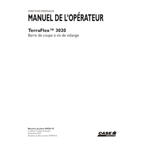 CASE-90436110-OM-FR Manual do operador do cabeçote de perfuração Case TerraFlex 3020 em PDF FR (90436110)