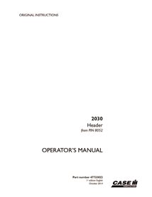 CASE-47733022-OM-EN Manual del operador del encabezado PIN 8052 del caso 2030 (PDF, 47733022)