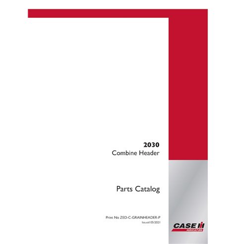 CASE-ZED-C-GRAINHEADER-PC-EN Case 2030 PIN x8246001- header pdf parts catalog (ZED-C-GRAINHEADER)