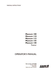 CASE-47775480-OM-EN Case Maxxum 100, 110, 115, 125, 140 tractor pdf operator's manual (47775480)
