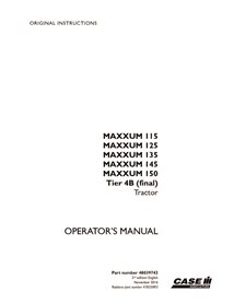 CASE-48039742-OM-EN Case Maxxum 115, 125, 135, 145, 150 Tier 4B tractor pdf operator's manual (48039742)