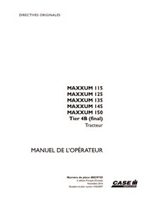 CASE-48039745-OM-FR Manual del operador del tractor Case Maxxum 115, 125, 135, 145, 150 Tier 4B (PDF, FR) (48039745)