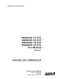 CASE-48057394-OM-FR Manual del operador del tractor Case Maxxum 115, 125, 135, 145 CVT Tier 4B (PDF, FR) (48057394)