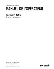CASE-92318916-OM-FR Case Farmall 25SC compact tractor pdf operator's manual FR (92318916)